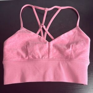 Alo Yoga Alosoft Lavish Sports Bra Strappy Women’s Size XSmall pink Active Soft
